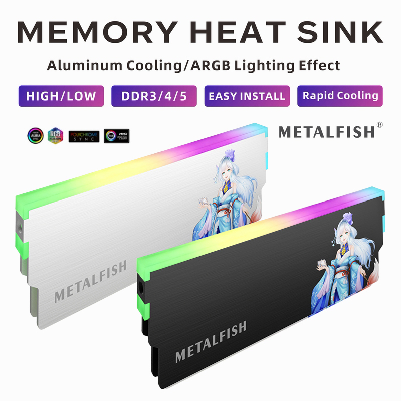 Ddr5 Ram - METALFISH DRAM Soğutucu 5 V-3PIN ARGB